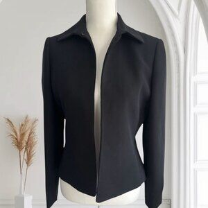 TAHARI Womens Black Open Blazer Jacket Size 4